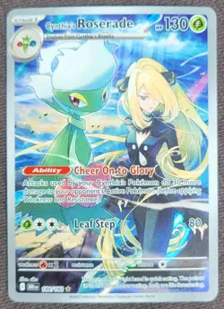 Pokemon Destined Rivals Cynthia's Roserade 184/182 Illustration Rare NM - Image 1