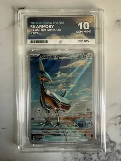 Pokemon TCG Skarmory 209/191 Surging Sparks Illustration Rare Ace 💎 Gem Mint 10 - Image 1