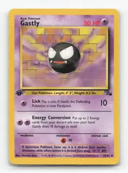 Pokemon TCG - Gastly 33/62 Lightly Played Uncommon Fossil 1st Edition - Image 1