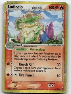 LUDICOLO 6/100 HOLO RARE CRYSTAL GUARDIANS POKEMON DAMAGED (SEE PICTURES) - Image 2