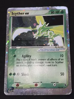 2003 Scyther ex HP/DMG Holo Rare 102/109 EX Ruby & Sapphire Pokemon TCG - Image 2