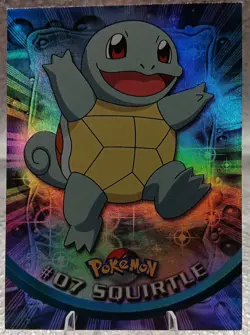 #07 Squirtle Rainbow Foil 1999 - Blue Topps - Pokemon Series 1 TV Animation - Image 1