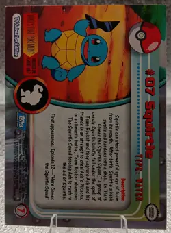 #07 Squirtle Rainbow Foil 1999 - Blue Topps - Pokemon Series 1 TV Animation - Image 2