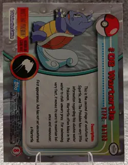#08 Wartortle Rainbow Foil 1999 - Blue Topps - Pokemon Series 1 TV Animation - Image 2
