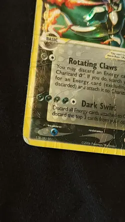 2006 Pokemon TCG Ex Dragon Frontiers Gold Star Charizard Holo #100 - Image 4