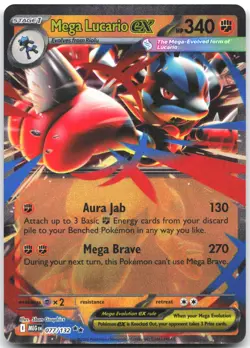 Mega Lucario ex 077/132 Double Rare Mega Evolution Pokemon Near Mint - Image 1