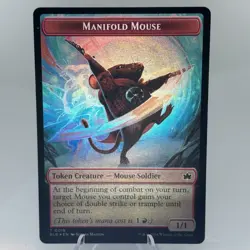 Manifold Mouse Token + Sword Token - Double-sided Token - Foil - Bloomburrow - Image 1