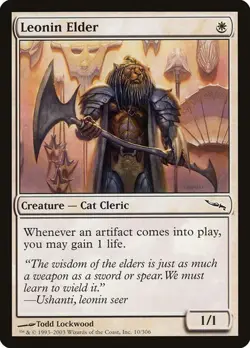Leonin Elder NM/M Mirrodin White Cat Cleric Mtg Magic English Regular - Image 1