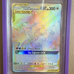 Pokemon Moltres & Zapdos & Articuno GX Secret Rare Hidden Fates Holo PSA 10 - Image 2