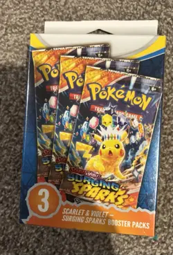 Pokemon TCG - Surging Sparks - 3 Pack Boosters - Factory Sealed - Image 1