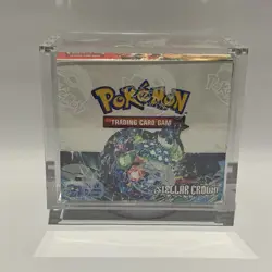 Pokemon Stellar Crown Sealed Booster Box In Acrylic Case - Image 1