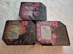 Pokemon Destined Rivals Team Rocket Tin Set of 3 (Mewtwo, Nidoking, Persian)-NEW - Image 1