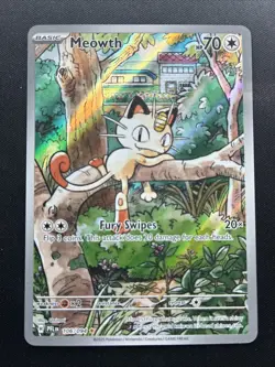 Meowth Illustration Rare 106/094 ME02: Phantasmal Flames Pokemon - Image 1