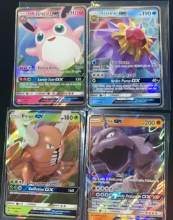 Pokemon Hidden Fates, Wigglytuff, Starmie, Onix & Pinsir GX, NM/M, No Scratches! - Image 1