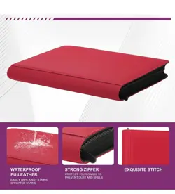 Pokemon Laser Engraved 9 Pocket Top Loader Binder Red DOUBLE SIDE - Image 1