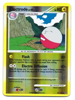 Electrode 37/100 Uncommon Stormfront Pokemon Reverse Holo LP - Image 1