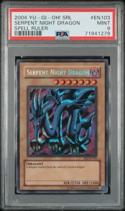 2004 Yu-Gi-Oh! Serpent Night Dragon Spell Ruler EN Print PSA MINT 9 - Image 1