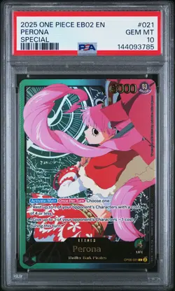 2025 ONE PIECE EB02-EXTRA BOOSTER -ANIME 25TH COLL- SPECIAL #021 PERONA PSA 10 - Image 1