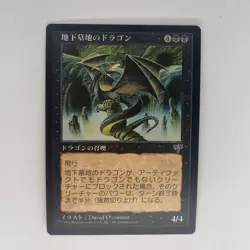 Mtg Dragon In The Catacombs Japanese Mirage Old Frame - Image 1