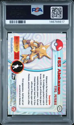 PSA 8 ALAKAZAM TV Animation Edition POKEMON Foil 1999 TOPPS Trading Card #65 - Image 2