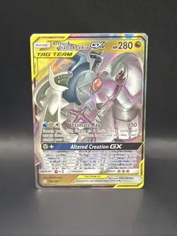 Pokemon TCG Arceus & Dialga & Palkia GX 156/236 Cosmic Eclipse Ultra Rare Card - Image 1