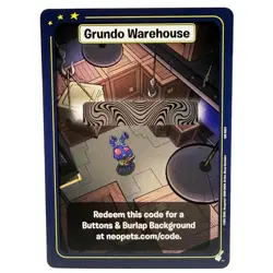 Buttons & Burlap Background Code Card- Neopets Battledome Tcg Grundo Warehouse - Image 1