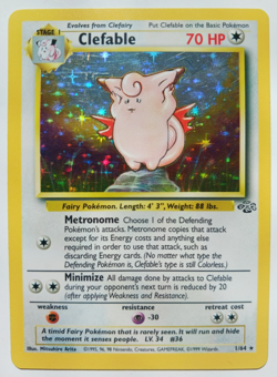 Clefable Pokemon Card Holo WOTC 1/64 Jungle Set Rare Vintage 1999 Original LP-NM - Image 1
