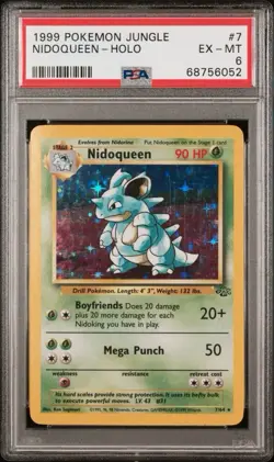 PSA 6 EX-MT Nidoqueen 1999 Jungle 7/64 Holo Rare Pokemon Card - Image 1