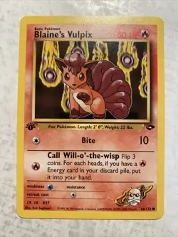 Blaine's Vulpix 66/132 1st Edition NM Gym Challenge Non-Holo Pokemon Card - Image 1