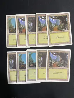 X10 Mtg Forest Revised Edition Magic the Gathering - Image 1
