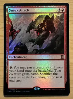 MTG Magic The Gathering *FOIL* ~ Sneak Attack ~ Eternal Masters ~ 148/249 MINT - Image 1