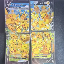 Pokemon Pikachu V-UNION 4-Card Holo Set SWSH112-115 V-UNION Rule English - Image 1