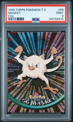 PSA 9 Pokemon Mankey #56 Topps TV Animation Edition - Image 1