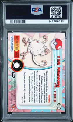 PSA 9 Pokemon Mankey #56 Topps TV Animation Edition - Image 2