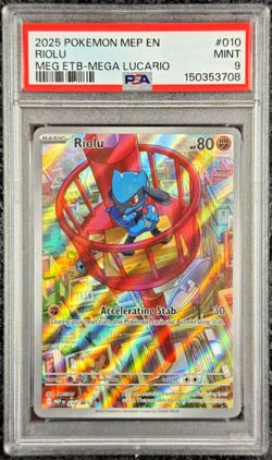 2025 POKEMON MEP EN RIOLU MEG ETB-MEGA LUCARIO #010 💎 PSA 9 - Image 1