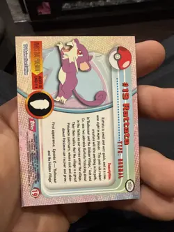 Rattata #19 Topps Red Label TV Animation Edition Non Holo Pokemon 1999 - Image 2