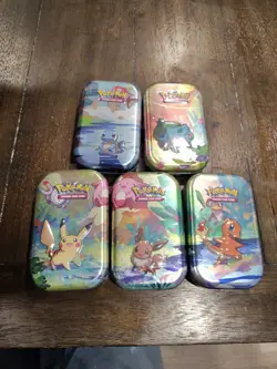 LOT OF 5 Pokemon TCG Kanto Friends Mini Tin Set (D22)- Factory Sealed! - Image 1