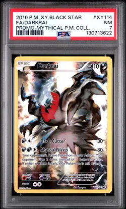 2016 POKEMON XY BLACK STAR PROMO MYTHICAL POKEMON COLL FULL ART/DARKRAI PSA 7 - Image 1