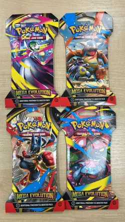 Pokemon Mega Evolution Sleeved Booster Packs x4 - All Sealed - Full Art Set 2025 - Image 1
