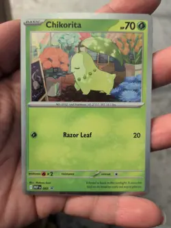🌀swirl Chikorita MEP 069 - NM Pokemon Perfect Order Cosmos Holo Promo - Image 2
