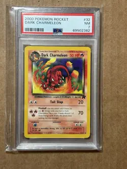2000 Pokemon Rocket Dark Charmeleon #32 Graded PSA Near Mint 7 - Image 1