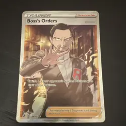 Boss's Orders Giovanni 189/192 Secret Rare Full Art Holo Trainer Supporter 2020 - Image 1