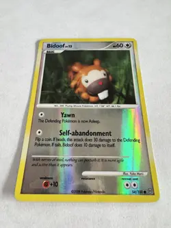 Pokemon Bidoof LV.13 54/100 - Stormfront Reverse Holo - LP 2008 - Image 2