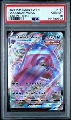 Pokemon Gengar VMAX #157/264 Fusion Strike Full Art Ultra Rare Holo PSA 10 - Image 1