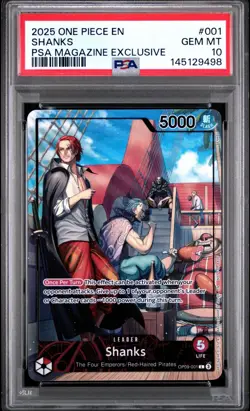 PSA 10 Shanks (2025 PSA Magazine Promo) OP09-001 One Piece Promotion Cards Foil - Image 1