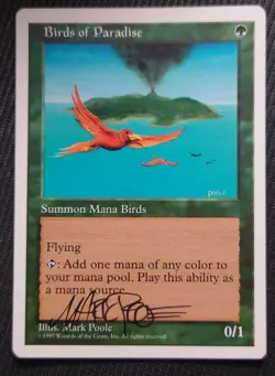 Mtg Rare Signed English Version Bird Of Paradise 5Th 5Ed Edition - Image 1