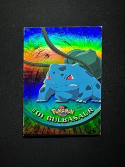 Error Miscut MC topps Pokemon TV Animation Series 1 Rainbow Foil #01 Bulbasaur - Image 1