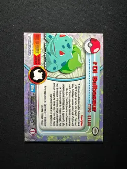 Error Miscut MC topps Pokemon TV Animation Series 1 Rainbow Foil #01 Bulbasaur - Image 2