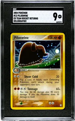 2004 Pokemon Ex Team Rocket Returns Pokemon TCG Piloswine #13 SGC 9 - Image 1