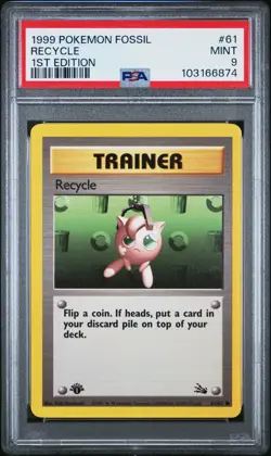 1999 POKEMON FOSSIL 1ST EDITION #61 RECYCLE PSA 9 - Image 1